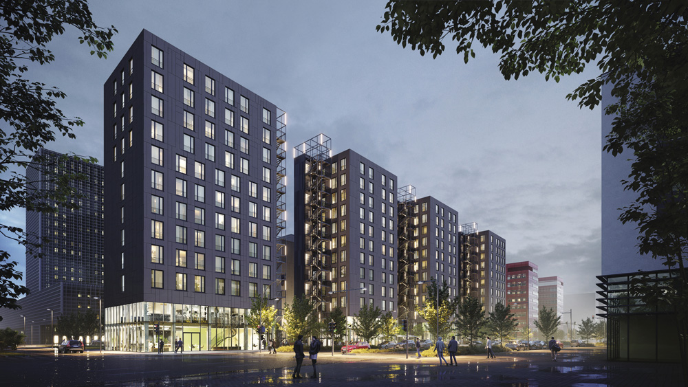 4	Tours de logements en const. bois En collaboration avec Abscis Architecten Le Fonds Belval, Belval