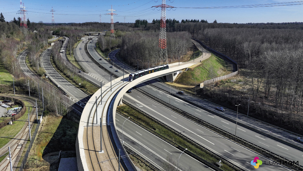 4	Tronçon E Luxtram dont l’OA894 à Kirchberg